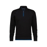 T-shirt manches longues col rond stretch coton élasthanne Noir/bleu azur – Dassy Sonic