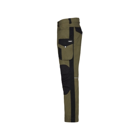 Pantalon de travail multipoches poches genoux Cordura® Kaki/noir coupe courte – Dassy Ponti