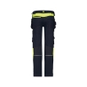 Pantalon de travail stretch multipoches avec poches genoux Noir/jaune fluo – Dassy Shanghai