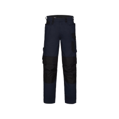 Pantalon de travail multipoches poches genoux Cordura® Marine/noir coupe courte – Dassy Ponti