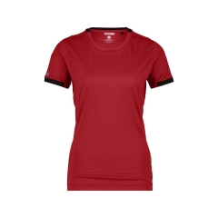 T-shirt de travail femme manches courtes anti-UV UPF 50+ Rouge/noir – Dassy Nexus Women