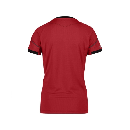 T-shirt de travail femme manches courtes anti-UV UPF 50+ Rouge/noir – Dassy Nexus Women