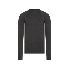 Maillot thermique manches longues laine mérinos sans coutures Gris anthracite – Dassy Theodor