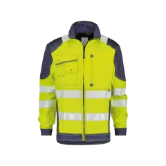 Veste de travail haute visibilité multipoches classe 3 Jaune fluo/marine – Dassy Orlando