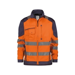 Veste de travail haute visibilité multipoches classe 3 Orange fluo/marine – Dassy Orlando