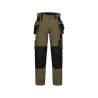 Pantalon de travail multipoches avec genouillères ajustables Kaki/noir coupe longue – Dassy Rossi