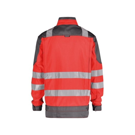 Veste de travail haute visibilité multipoches classe 3 Rouge fluo/gris ciment – Dassy Orlando
