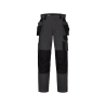 Pantalon de travail multipoches avec genouillères ajustables Gris/noir coupe courte – Dassy Rossi