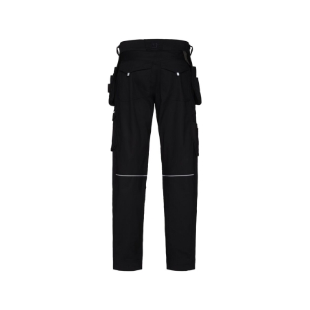 Pantalon de travail multipoches avec genouillères ajustables Noir coupe courte – Dassy Rossi ROS-N