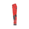 Pantalon été haute visibilité multipoches avec poches genoux Cordura Rouge fluo/gris ciment coupe longue – Dassy Odessa