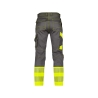 Pantalon stretch haute visibilité multipoches EN ISO 20471 classe 1 Gris ciment/jaune fluo coupe courte – Dassy Princeton