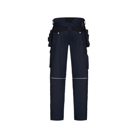 Pantalon de travail multipoches avec genouillères ajustables Marine/noir coupe courte – Dassy Rossi