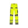 Pantalon été haute visibilité multipoches avec poches genoux Cordura Jaune fluo/gris ciment coupe courte – Dassy Odessa