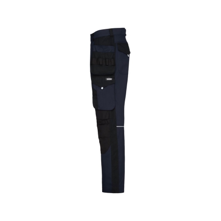 Pantalon de travail multipoches avec genouillères ajustables Marine/noir coupe courte – Dassy Rossi