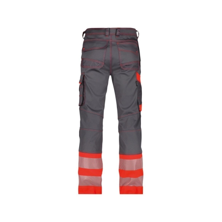Pantalon stretch haute visibilité multipoches EN ISO 20471 classe 1 Gris ciment/rouge fluo coupe courte – Dassy Princeton