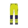 Pantalon été haute visibilité multipoches avec poches genoux Cordura Jaune fluo/marine coupe courte – Dassy Odessa