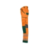 Pantalon été haute visibilité multipoches avec poches genoux Cordura Orange fluo/vert coupe courte – Dassy Odessa
