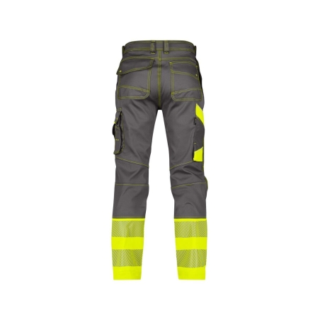Pantalon stretch haute visibilité multipoches EN ISO 20471 classe 1 Gris ciment/jaune fluo – Dassy Princeton