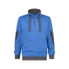 Sweat-shirt de travail col zippé coudes renforcés Cordura Bleu azur/gris anthracite – Dassy Stellar