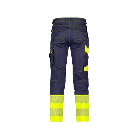 Pantalon stretch haute visibilité multipoches EN ISO 20471 classe 1 Marine/jaune fluo – Dassy Princeton
