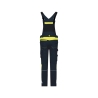 Cotte à bretelles stretch multipoches avec genouillères Cordura® Bleu nuit/jaune fluo coupe longue – Dassy Ulsan