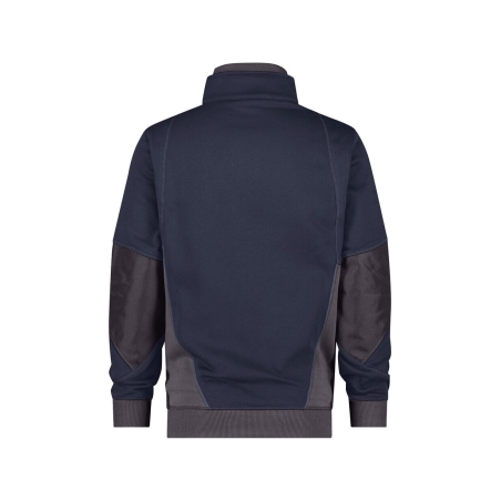 Sweat-shirt de travail col zippé coudes renforcés Cordura Bleu nuit/gris anthracite – Dassy Stellar