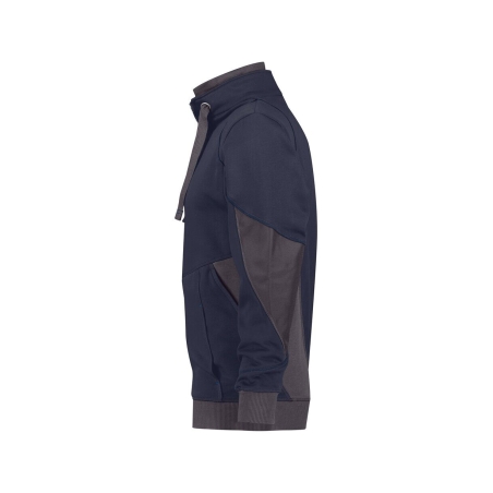 Sweat-shirt de travail col zippé coudes renforcés Cordura Bleu nuit/gris anthracite – Dassy Stellar