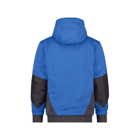 Sweat à capuche de travail coudes renforcés Cordura doublure teddy Bleu azur/gris anthracite – Dassy Pulse