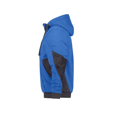 Sweat à capuche de travail coudes renforcés Cordura doublure teddy Bleu azur/gris anthracite – Dassy Pulse