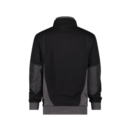 Sweat-shirt de travail col zippé coudes renforcés Cordura Noir/gris anthracite – Dassy Stellar