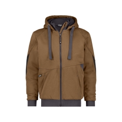 Sweat à capuche de travail coudes renforcés Cordura doublure teddy Camel/gris anthracite – Dassy Pulse