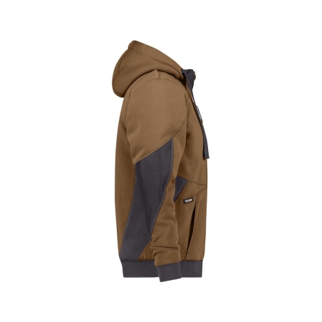 Sweat à capuche de travail coudes renforcés Cordura doublure teddy Camel/gris anthracite – Dassy Pulse