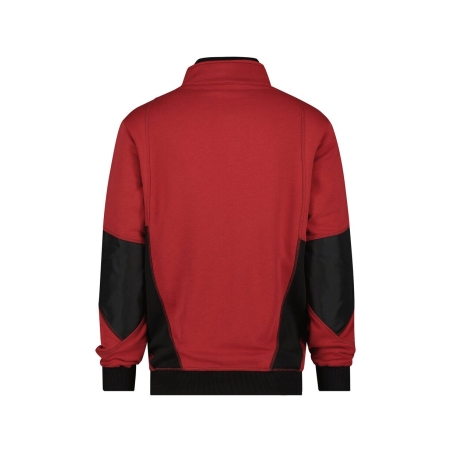 Sweat-shirt de travail col zippé coudes renforcés Cordura Rouge/noir – Dassy Stellar