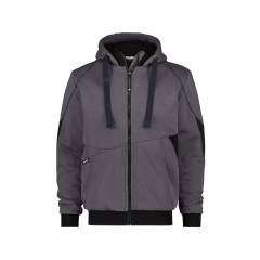 Sweat à capuche de travail coudes renforcés Cordura doublure teddy Gris anthracite/noir – Dassy Pulse
