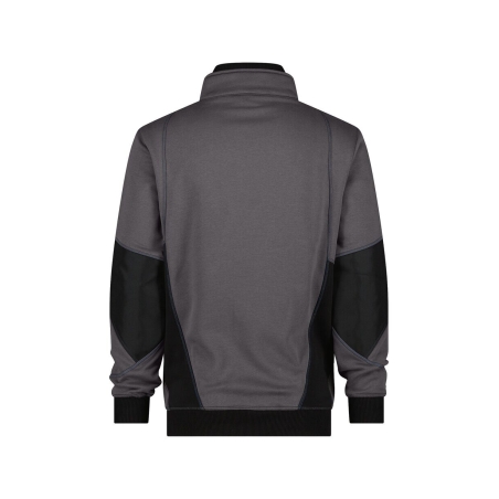 Sweat-shirt de travail col zippé coudes renforcés Cordura Gris anthracite/noir – Dassy Stellar