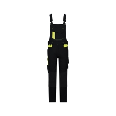 Cotte à bretelles stretch multipoches avec genouillères Cordura® Noir/jaune fluo – Dassy Ulsan