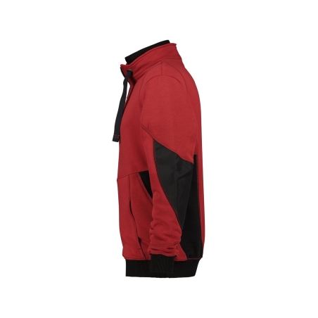 Sweat-shirt de travail col zippé coudes renforcés Cordura Rouge/noir – Dassy Stellar