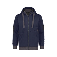 Sweat à capuche de travail coudes renforcés Cordura doublure teddy Bleu nuit/gris anthracite – Dassy Pulse