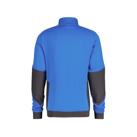 Sweat-shirt de travail zippé coudes renforcés Cordura Stretch Bleu azur/gris anthracite – Dassy Velox