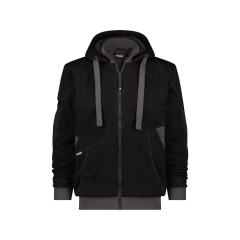 Sweat à capuche de travail coudes renforcés Cordura doublure teddy Noir/gris anthracite – Dassy Pulse