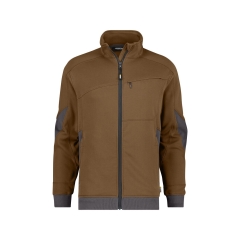 Sweat-shirt de travail zippé coudes renforcés Cordura Stretch Camel/gris anthracite – Dassy Velox