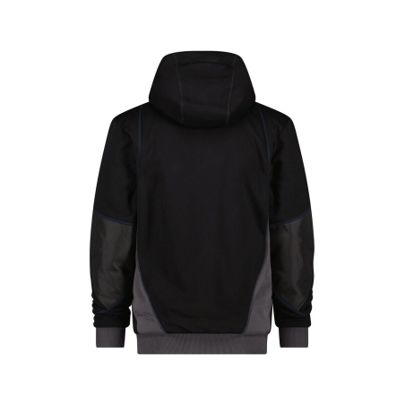 Sweat à capuche de travail coudes renforcés Cordura doublure teddy Noir/gris anthracite – Dassy Pulse