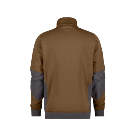 Sweat-shirt de travail zippé coudes renforcés Cordura Stretch Camel/gris anthracite – Dassy Velox