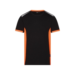 T-shirt de travail col rond avec détails réfléchissants Noir/orange – Dassy Tampico