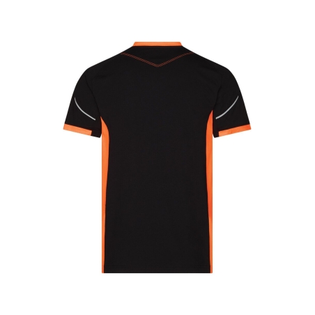 T-shirt de travail col rond avec détails réfléchissants Noir/orange – Dassy Tampico