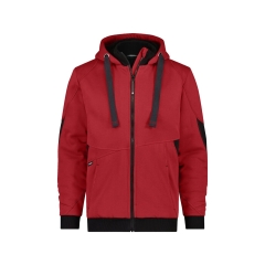 Sweat à capuche de travail coudes renforcés Cordura doublure teddy Rouge/noir – Dassy Pulse