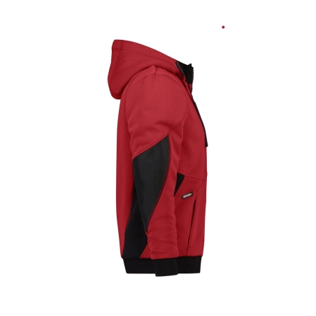 Sweat à capuche de travail coudes renforcés Cordura doublure teddy Rouge/noir – Dassy Pulse