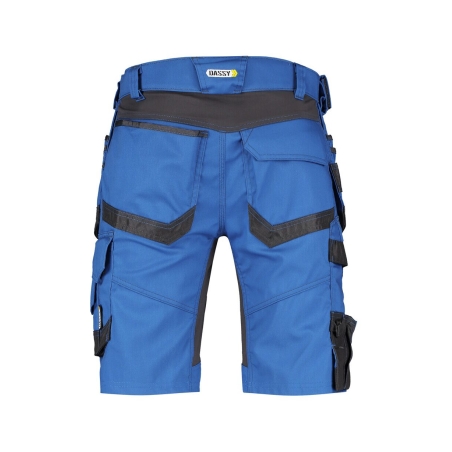 Bermuda de travail multipoches stretch quadri-directionnel Bleu azur/gris anthracite – Dassy Trix