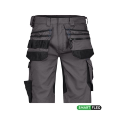 Bermuda de travail multipoches stretch quadri-directionnel Gris anthracite/noir – Dassy Trix