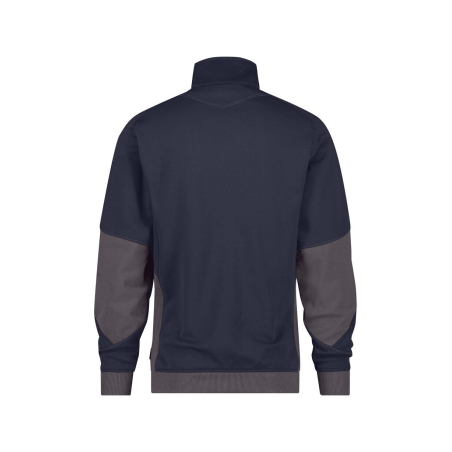 Sweat-shirt de travail zippé coudes renforcés Cordura Stretch Bleu nuit/gris anthracite – Dassy Velox
